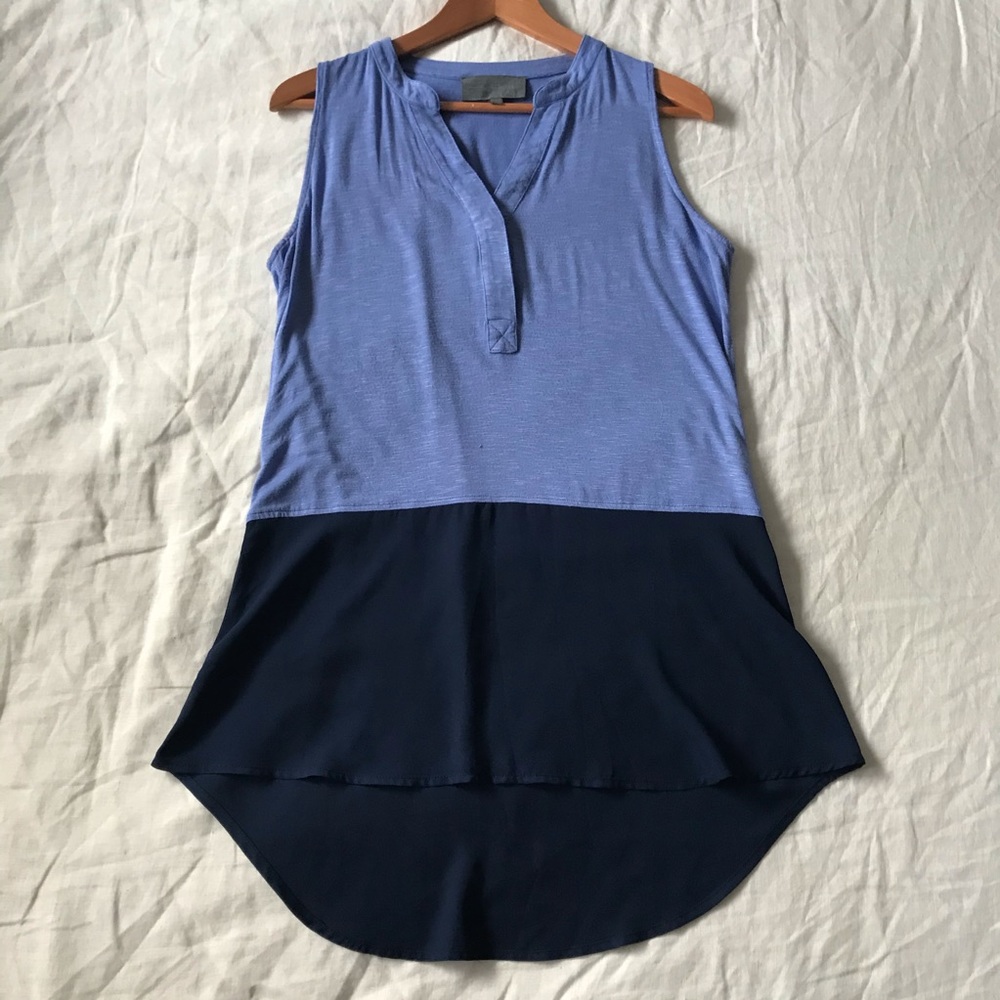 Sunday in Brooklyn Blue and Navy Tunic Top